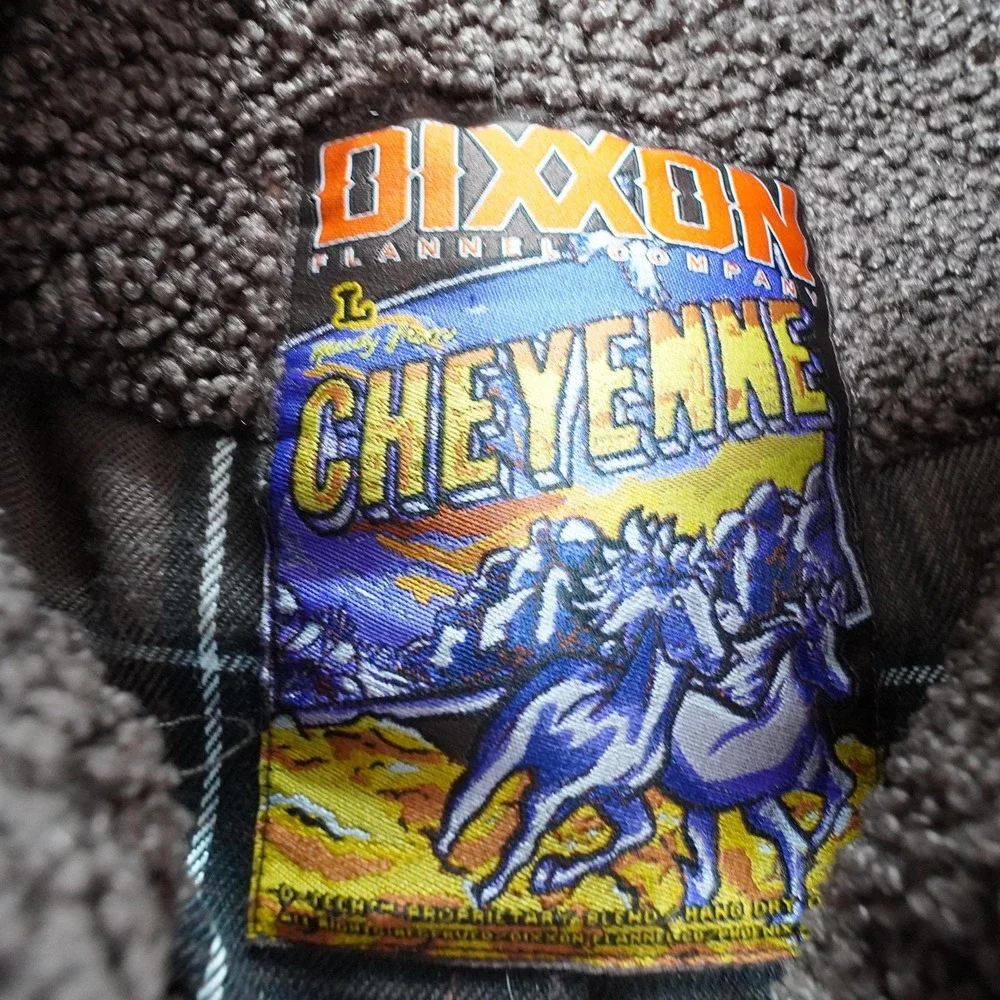 Dixxon Flannel Co Sherpa Jacket Mens L Brown Snap Flannel Lined Trucker Pockets - Picture 7 of 12